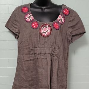 english Boden bead embroidered detail top